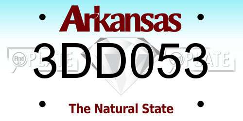 3DD053 Arkansas License Plate