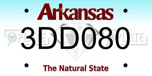 3DD080 Arkansas License Plate