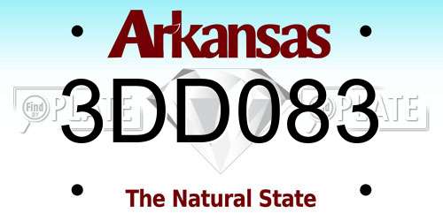 3DD083 Arkansas License Plate