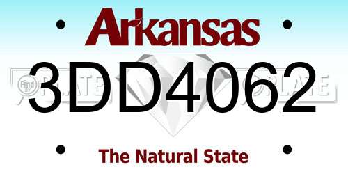 3DD4062 Arkansas License Plate