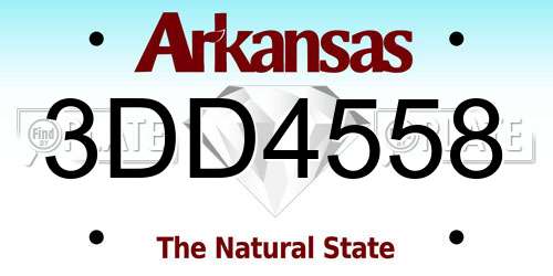 3DD4558 Arkansas License Plate