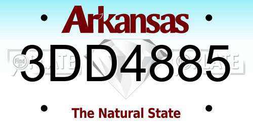 3DD4885 Arkansas License Plate