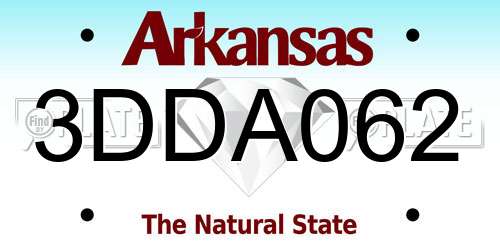 3DDA062 Arkansas License Plate