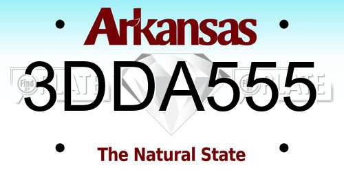 3DDA555 Arkansas License Plate