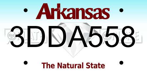 3DDA558 Arkansas License Plate