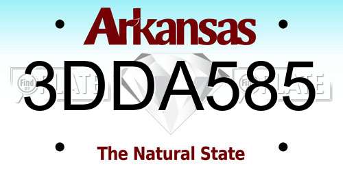 3DDA585 Arkansas License Plate