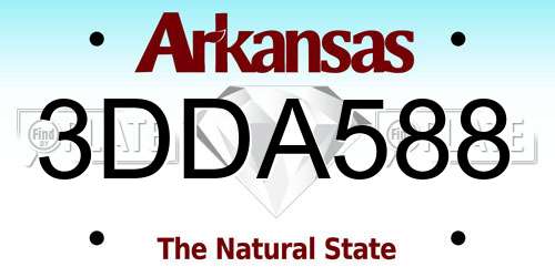 3DDA588 Arkansas License Plate