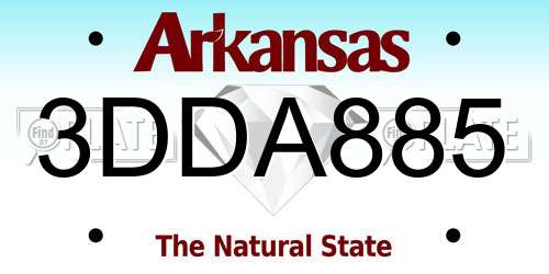 3DDA885 Arkansas License Plate