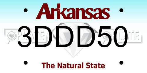 3DDD50 Arkansas License Plate