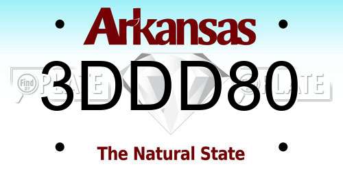 3DDD80 Arkansas License Plate