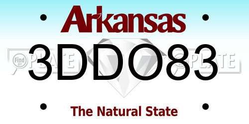 3DDO83 Arkansas License Plate
