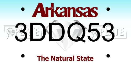 3DDQ53 Arkansas License Plate
