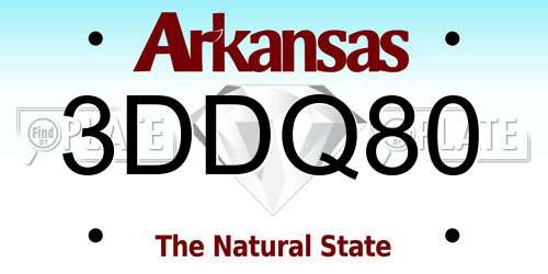 3DDQ80 Arkansas License Plate