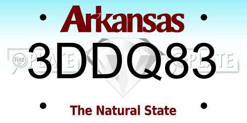 3DDQ83 Arkansas License Plate