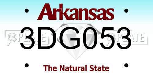 3DG053 Arkansas License Plate