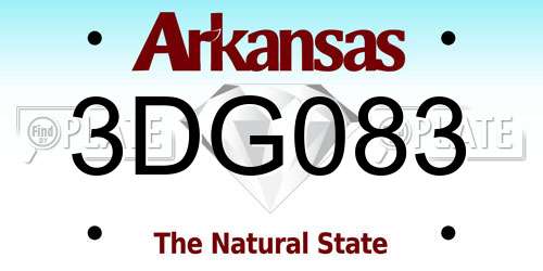 3DG083 Arkansas License Plate