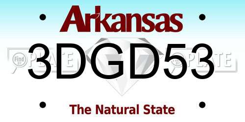 3DGD53 Arkansas License Plate