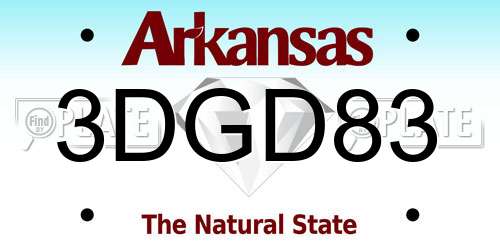 3DGD83 Arkansas License Plate