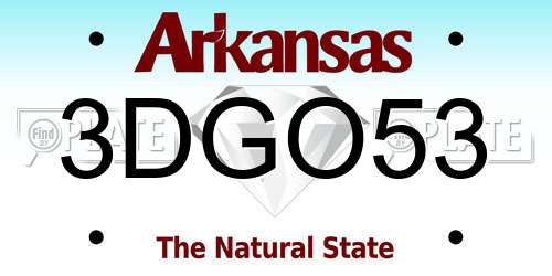 3DGO53 Arkansas License Plate