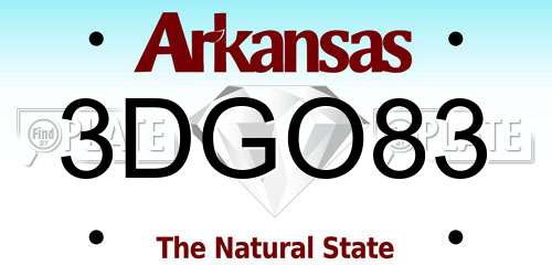 3DGO83 Arkansas License Plate