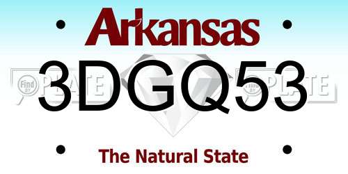 3DGQ53 Arkansas License Plate