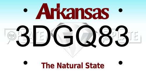 3DGQ83 Arkansas License Plate
