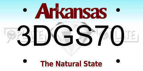 3DGS70 Arkansas License Plate