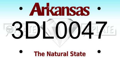 3DL0047 Arkansas License Plate