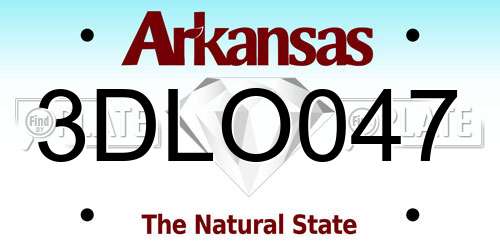 3DLO047 Arkansas License Plate