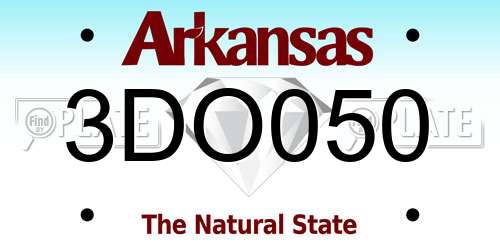 3DO050 Arkansas License Plate