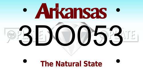 3DO053 Arkansas License Plate