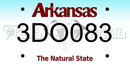 3DO083 Arkansas License Plate
