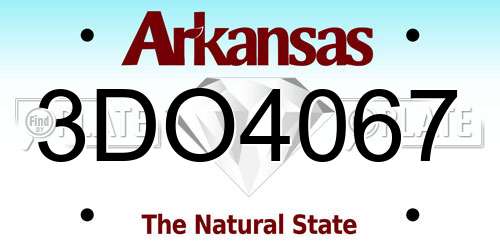 3DO4067 Arkansas License Plate
