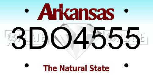 3DO4555 Arkansas License Plate