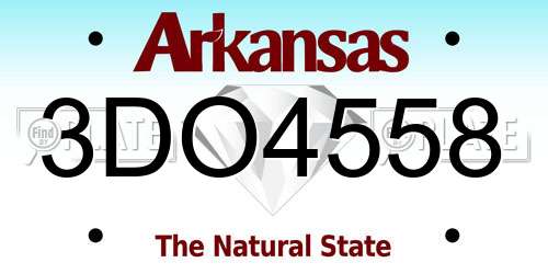 3DO4558 Arkansas License Plate
