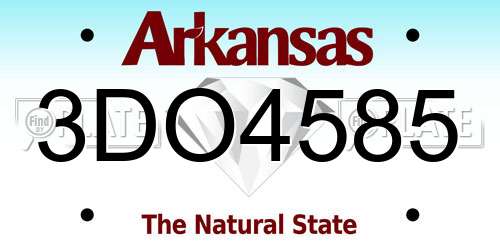 3DO4585 Arkansas License Plate