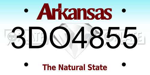 3DO4855 Arkansas License Plate