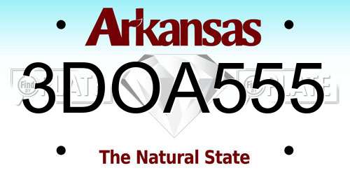 3DOA555 Arkansas License Plate