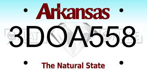 3DOA558 Arkansas License Plate