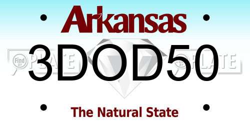 3DOD50 Arkansas License Plate