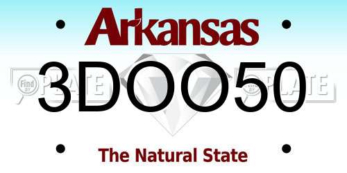 3DOO50 Arkansas License Plate