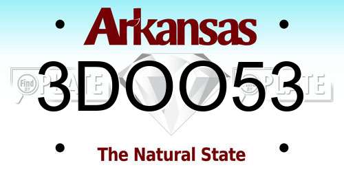 3DOO53 Arkansas License Plate
