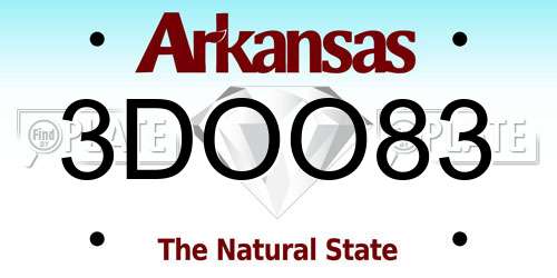 3DOO83 Arkansas License Plate