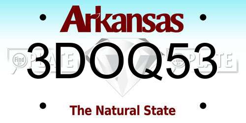 3DOQ53 Arkansas License Plate