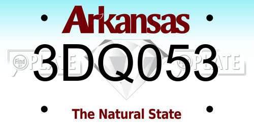 3DQ053 Arkansas License Plate