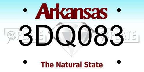 3DQ083 Arkansas License Plate