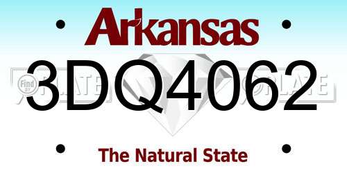 3DQ4062 Arkansas License Plate