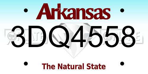 3DQ4558 Arkansas License Plate
