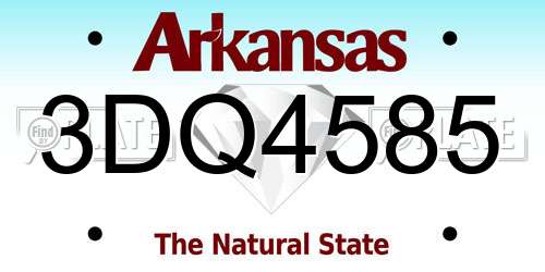 3DQ4585 Arkansas License Plate