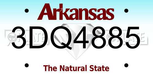 3DQ4885 Arkansas License Plate